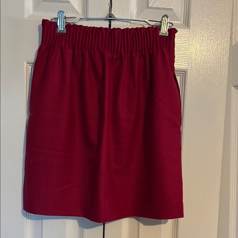 J.Crew Wool Blend Elastic Waist Skirt with Pockets in raspberry size 00 NWOT